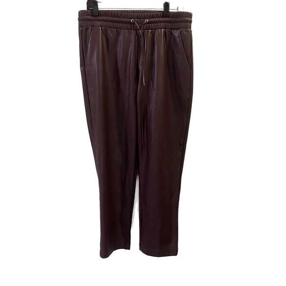 LOFT Pants - LOFT Faux leather Wide Leg Corpcore Trousers-L